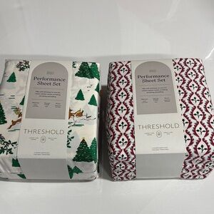Full Sheet Set 100 % Cotton Lot Of 2 Threshold